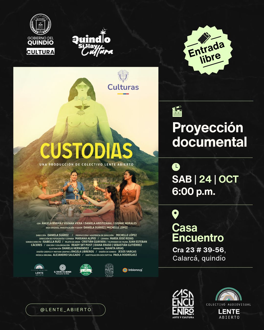 Proyección documental: CUSTODIAS (2025)